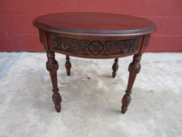 Antique Living Room Table With Decorative Base
