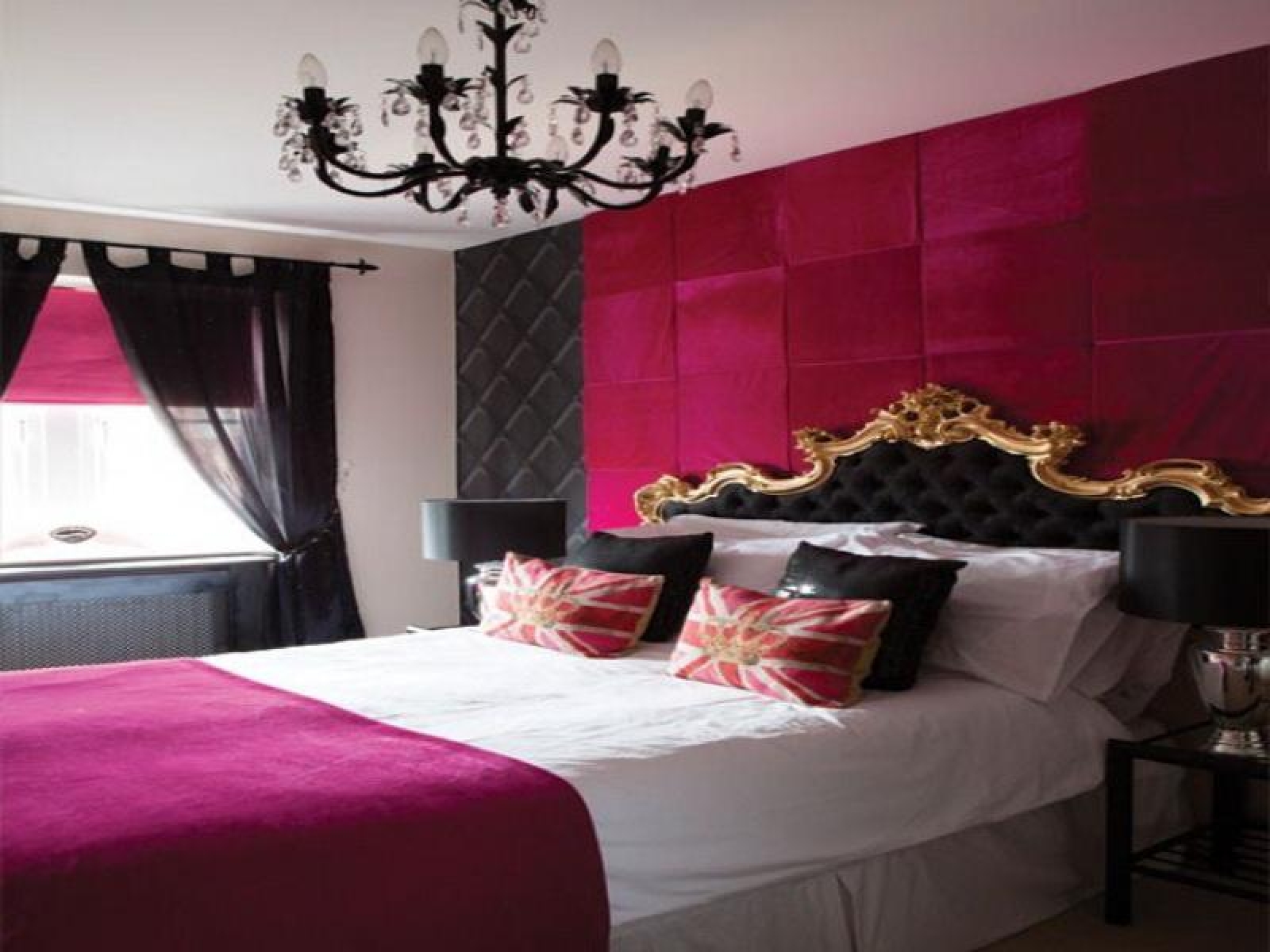Black White Pink Bedroom Decor