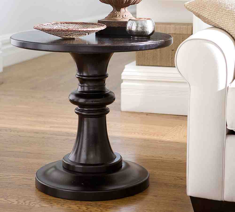 Black Round Pedestal End Table - Decor IdeasDecor Ideas