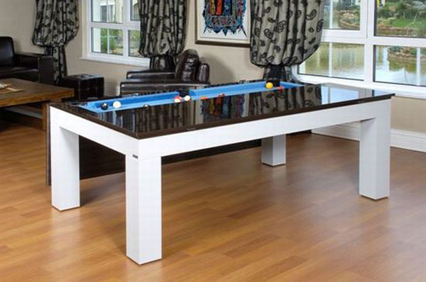 pool table in the living room
