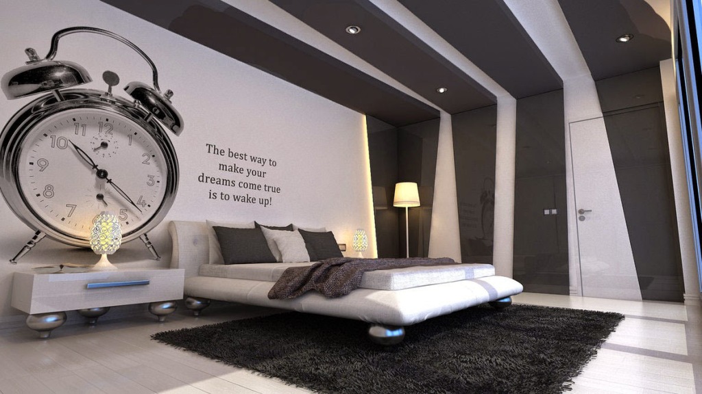 Black and White Bedroom Wallpaper