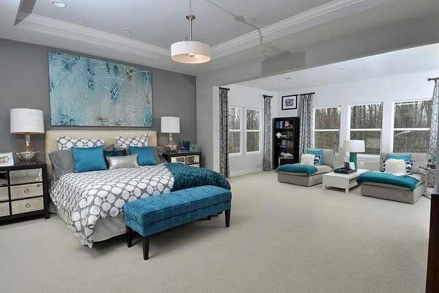Bedroom Decorating Ideas Grey Black And Teal