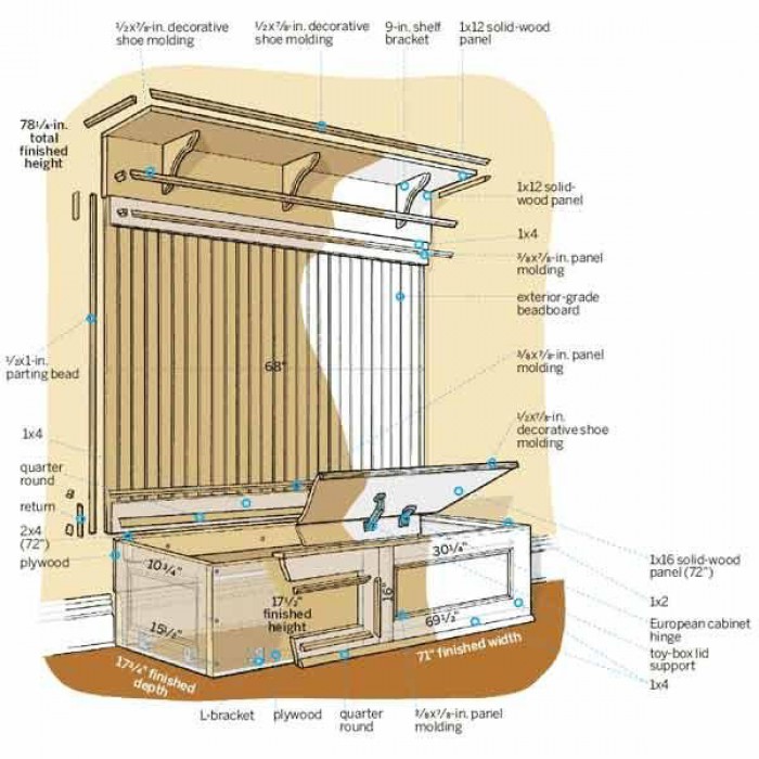 Mudroom Storage Bench Plans - Decor Ideas