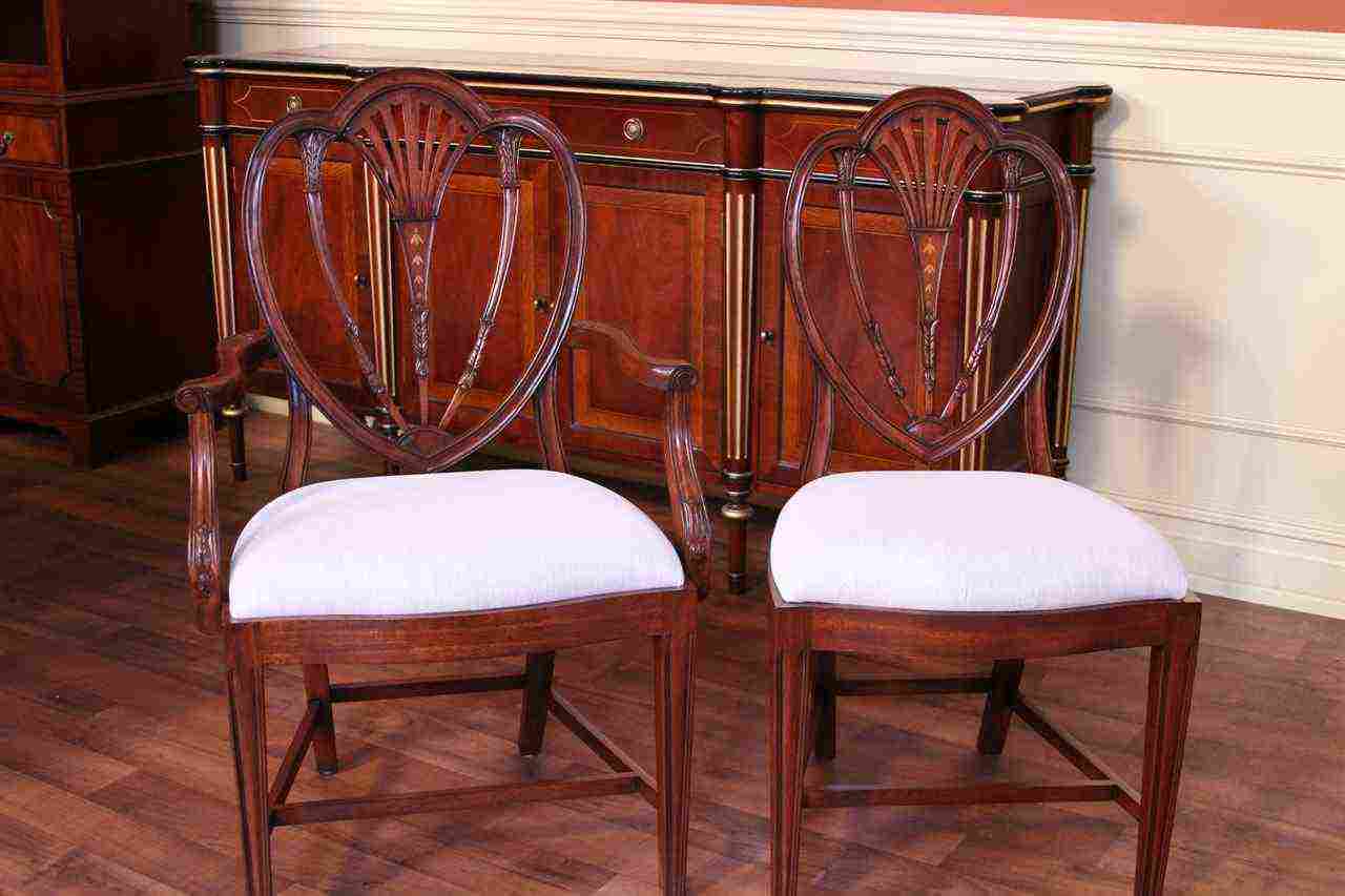 Antique Oriental Upholstered Dining Room Chairs
