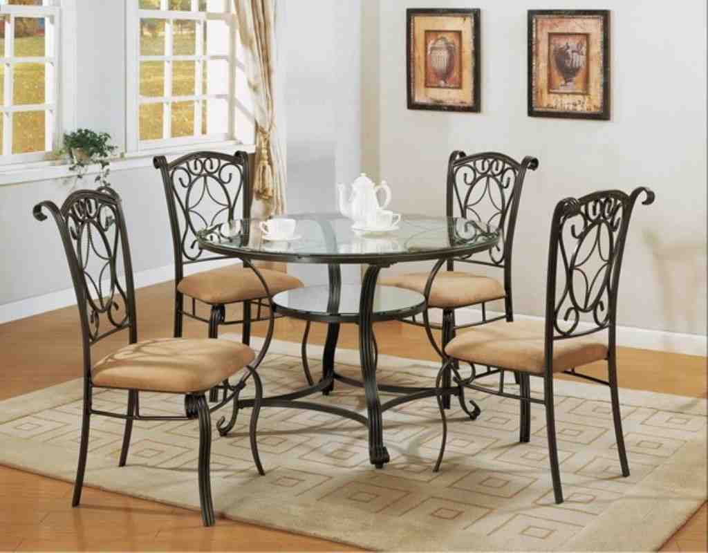 metal chairs at dining room