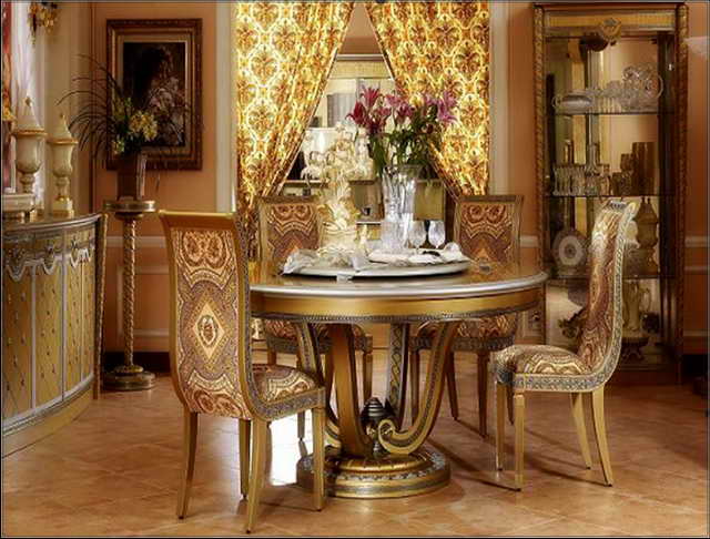 gold fabric dining room chairs