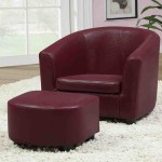 Red Leather Chair With Ottoman