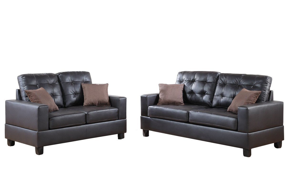 poundex faux leather sofa