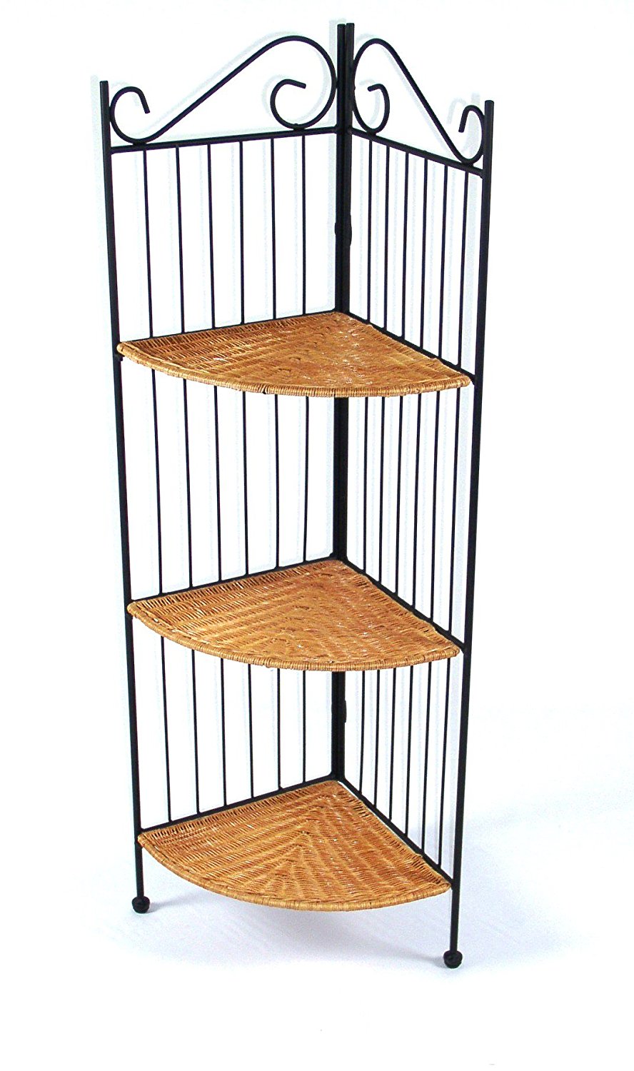 Wicker Metal 4d Concepts 3 Tier, 3 Shelf Corner Bookcase